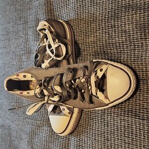 Converse lows - grey and polka dots Womens 8